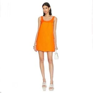Frame micro flare dress in nectarine size small